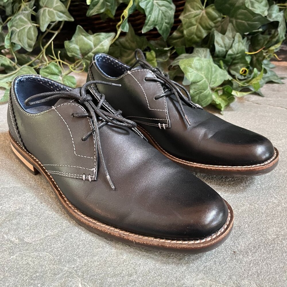 Original Penguin Munsingwear Wade Men's 10M Black Leather Oxfords Lace Up Shoes